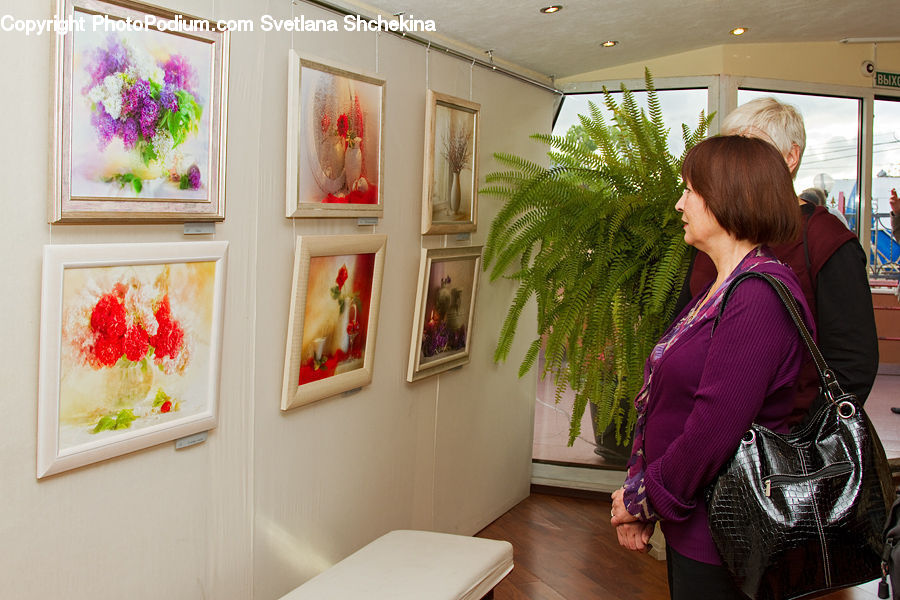 Human, People, Person, Plant, Potted Plant, Art, Painting