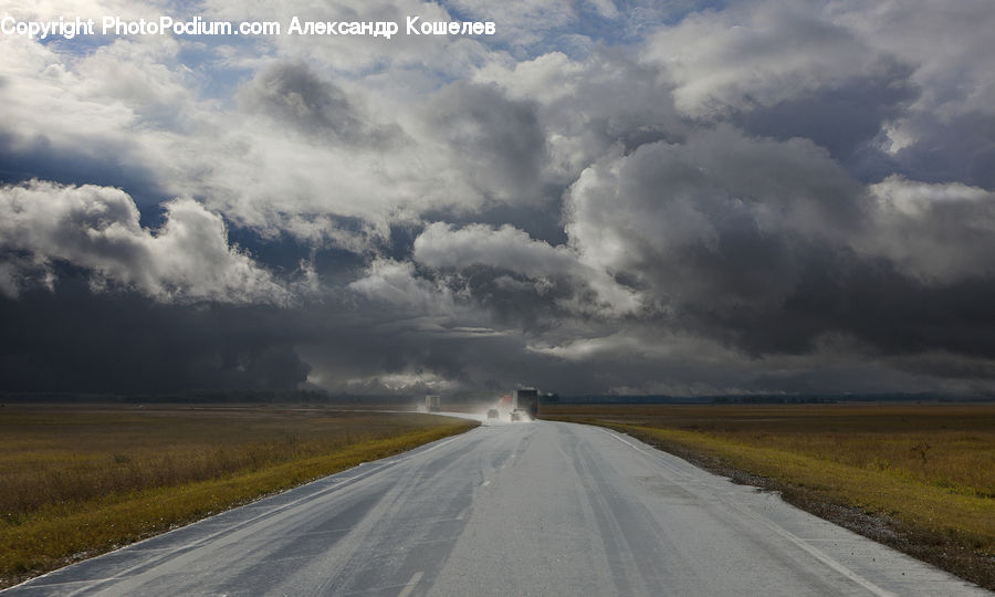 Road, Dirt Road, Gravel, Cloud, Cumulus, Sky, Freeway