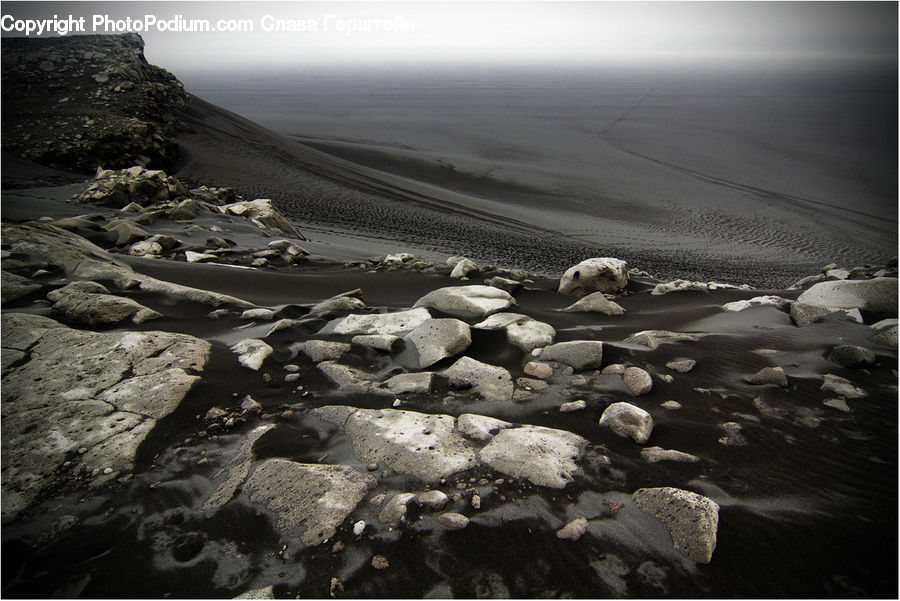 Pebble, Rubble, Rock, Coast, Outdoors, Sea, Water