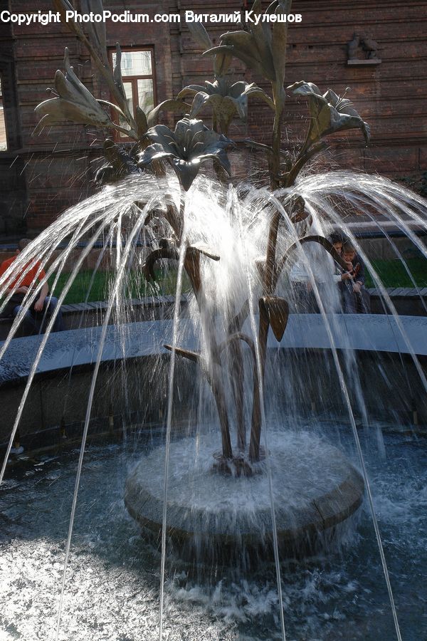 Fountain, Water, Ice, Outdoors, Snow, Art, Sculpture
