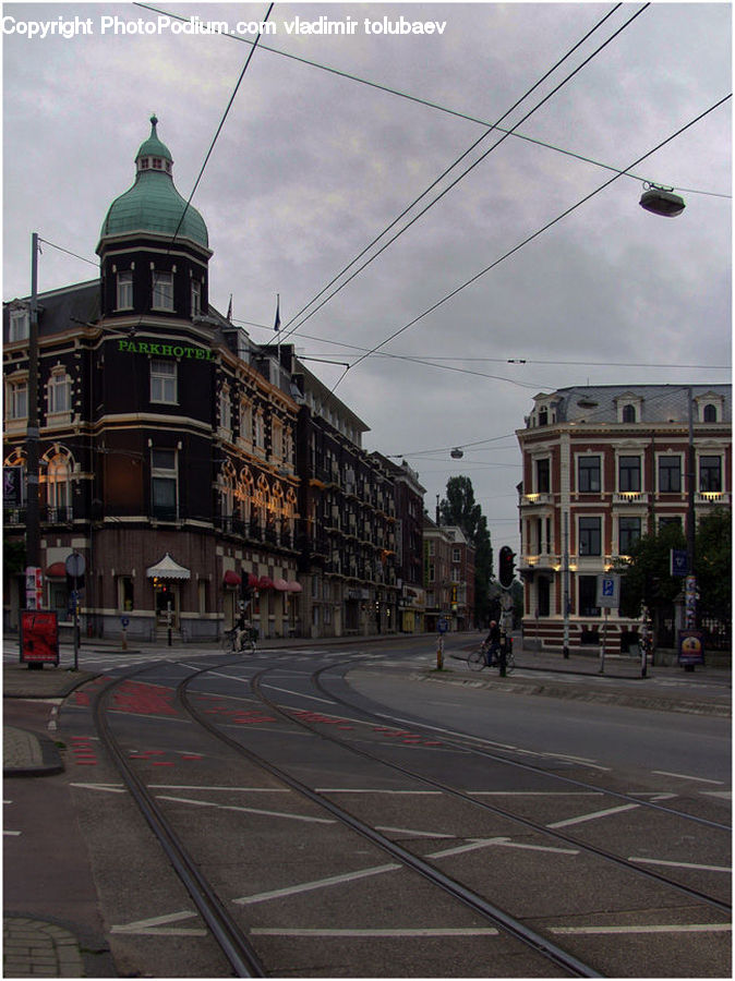 Intersection, Road, Basketball Court, Cable Car, Trolley, Vehicle, Building