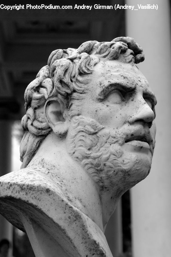 Art, Sculpture, Statue, Head, Portrait, Banister, Handrail