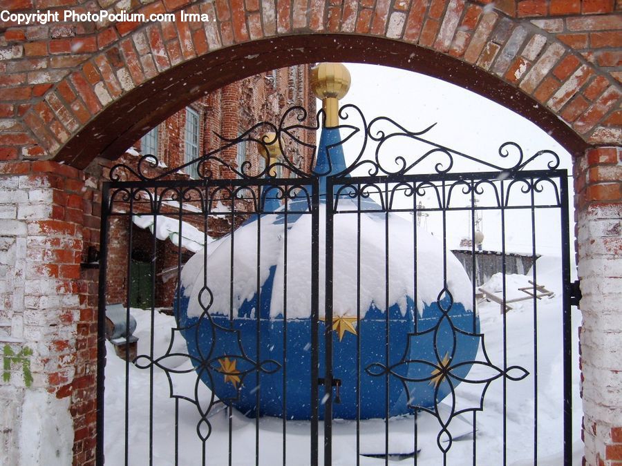 Brick, Arch, Gate, Fence, Wall, Arched