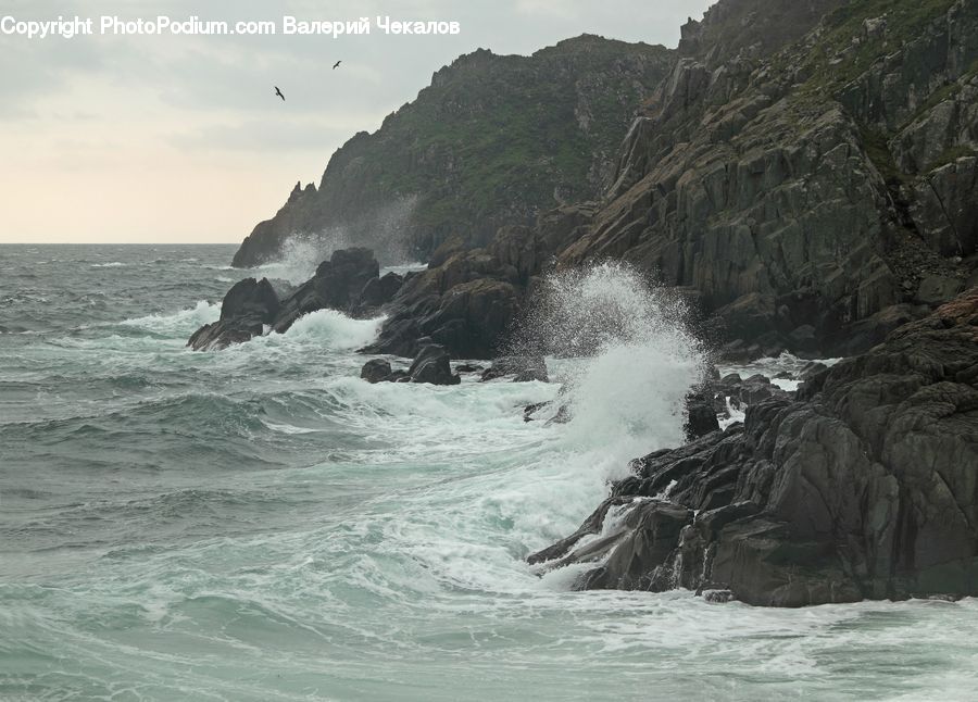 Outdoors, Sea, Sea Waves, Water, Coast, Ocean, Cliff