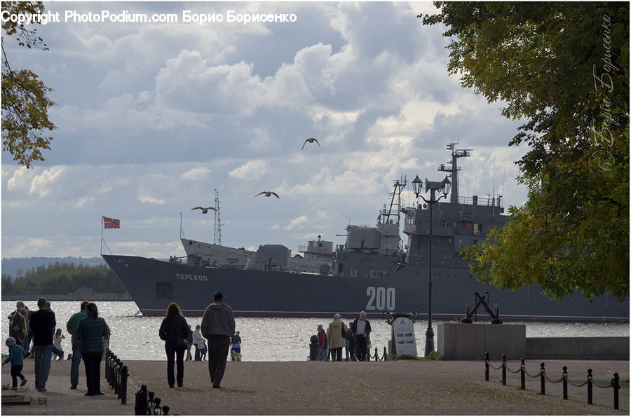 Aircraft Carrier, Ship, Vessel, Pedestrian, Person, Leisure Activities, Walking