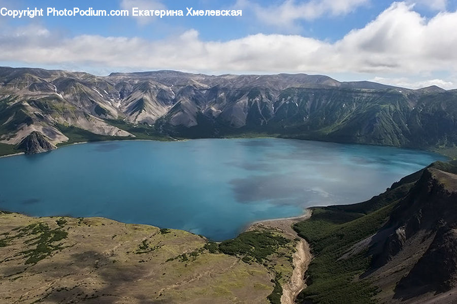 Alps, Crest, Mountain, Peak, Crater, Outdoors, Lake
