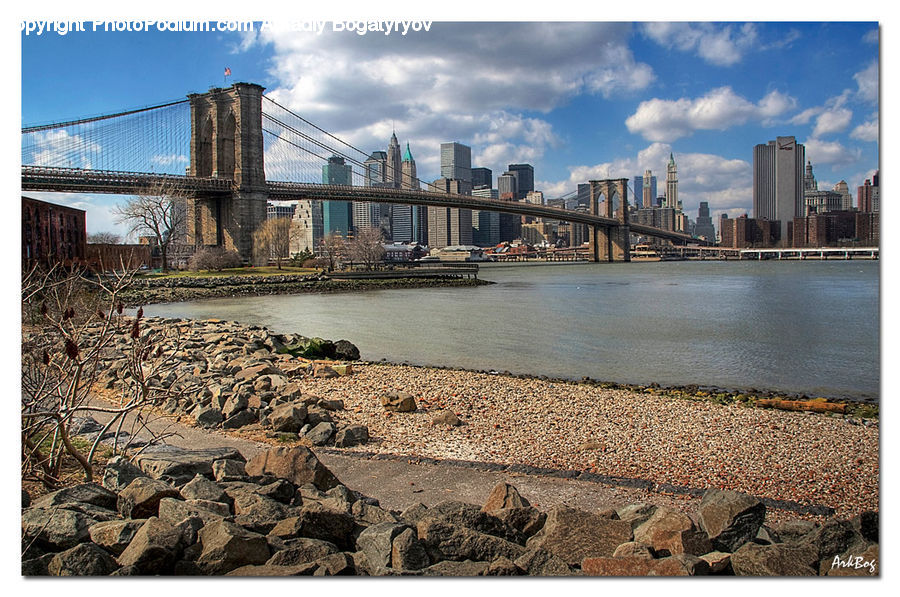 Bridge, City, Downtown, Metropolis, Urban, Building, Housing
