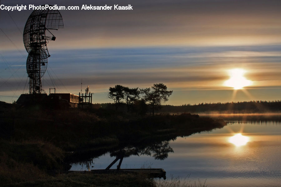 Antenna, Dawn, Dusk, Sky, Sunrise, Sunset, Flare