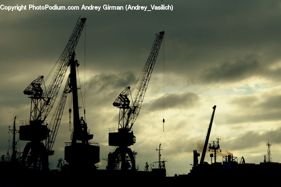 Constriction Crane, Silhouette, Construction