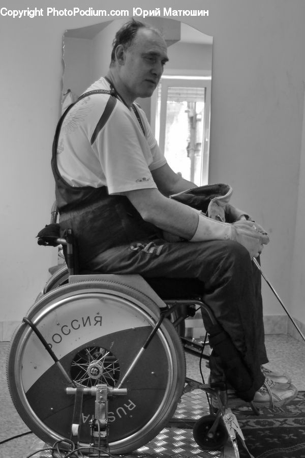 People, Person, Human, Wheelchair, Bicycle, Bike, Vehicle