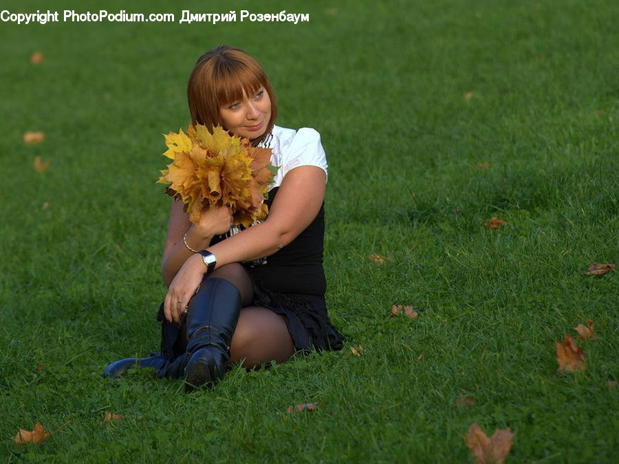 Human, People, Person, Field, Grass, Grassland, Plant