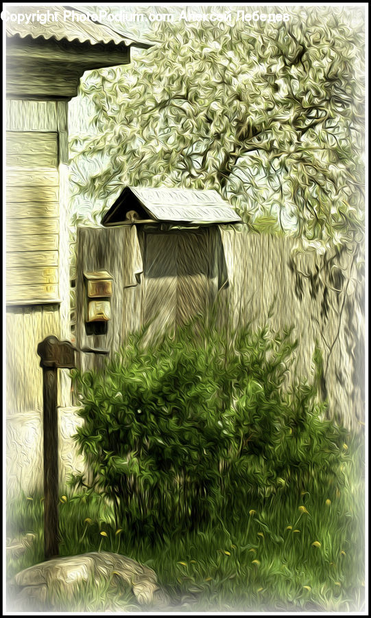 Lamp Post, Pole, Building, Cottage, Housing, Forest, Jungle