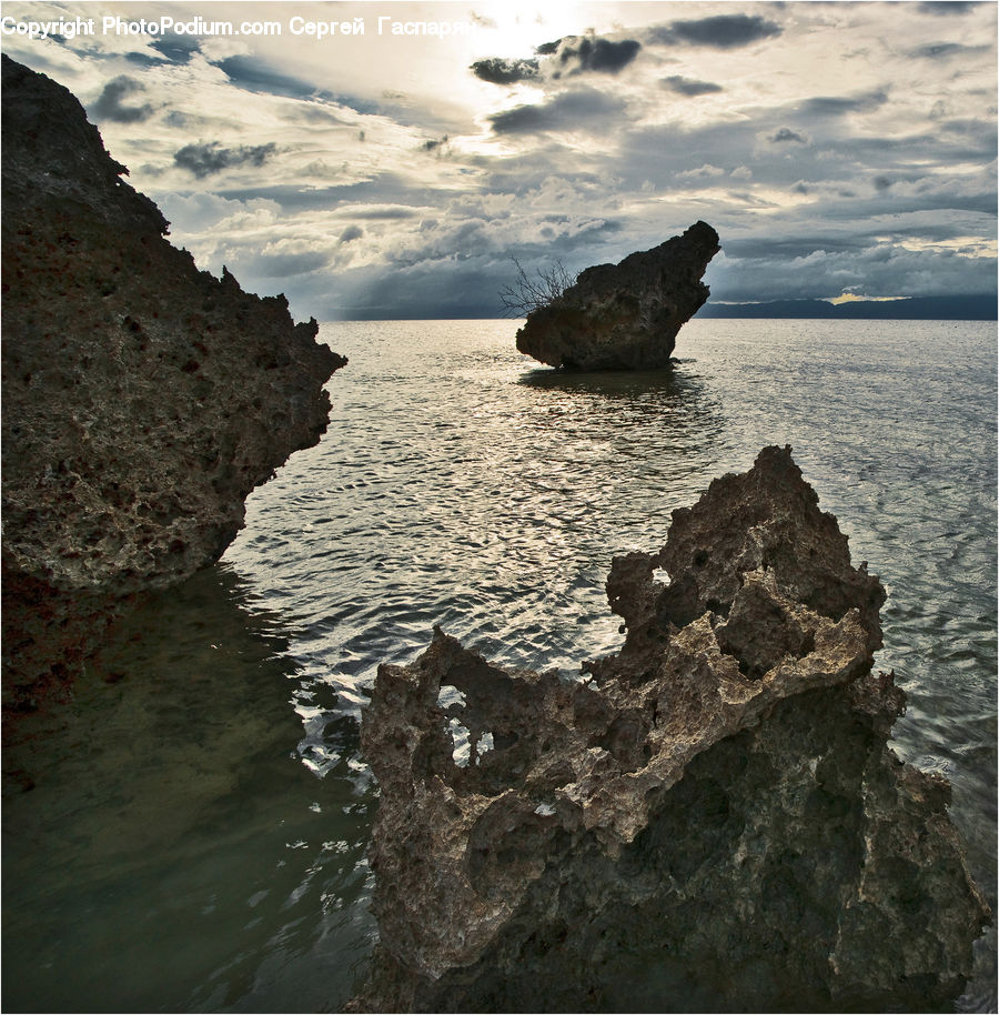Promontory, Cliff, Outdoors, Coast, Sea, Water, Rock