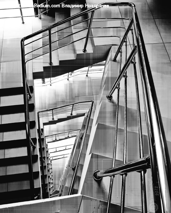 Banister, Handrail, Staircase, City, Downtown, Urban