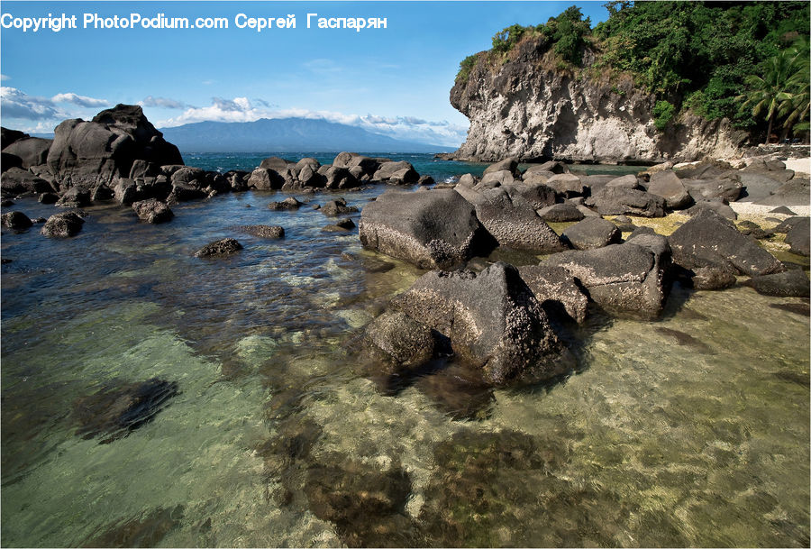 Rock, Coast, Outdoors, Sea, Water, Forest, Jungle