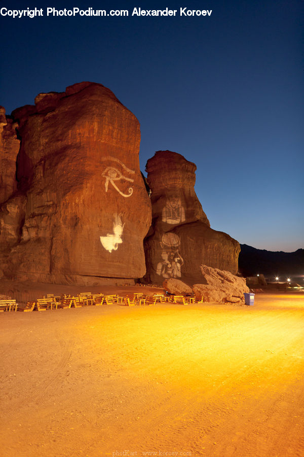 Ancient Egypt, Desert, Outdoors, Cliff, Bunker, Architecture, Housing