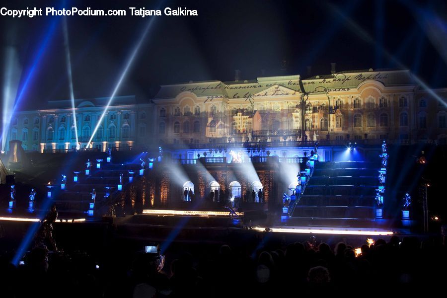 Stage, Lighting, Indoors, Room, Theater, Fountain, Water