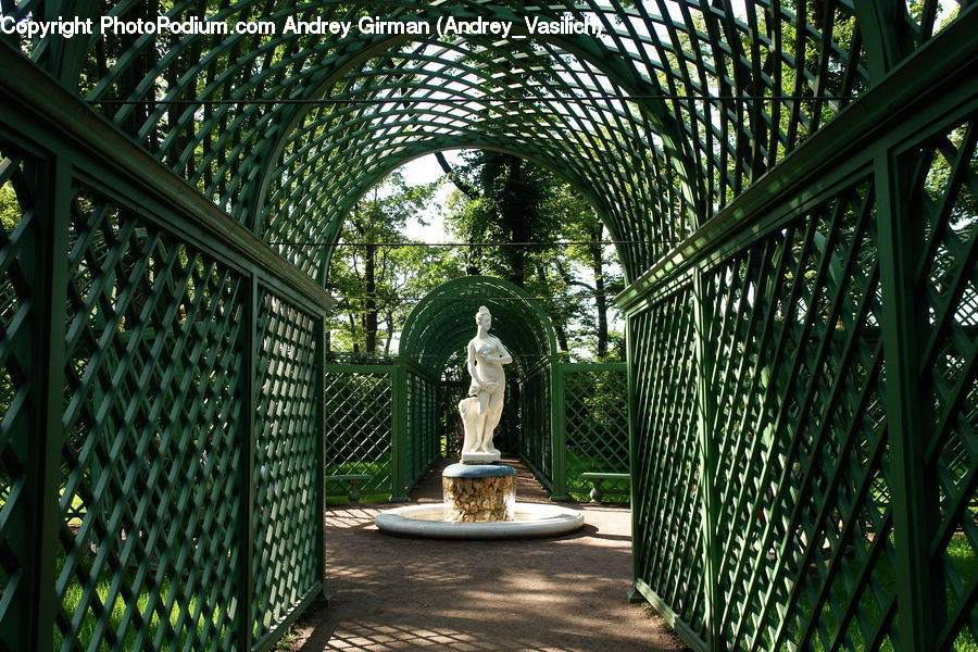 Patio, Pergola, Porch, Park, Art, Sculpture, Statue