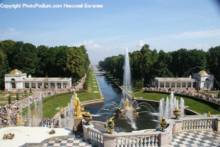 Fountain, Water, Building, Housing, Villa, Art, Sculpture