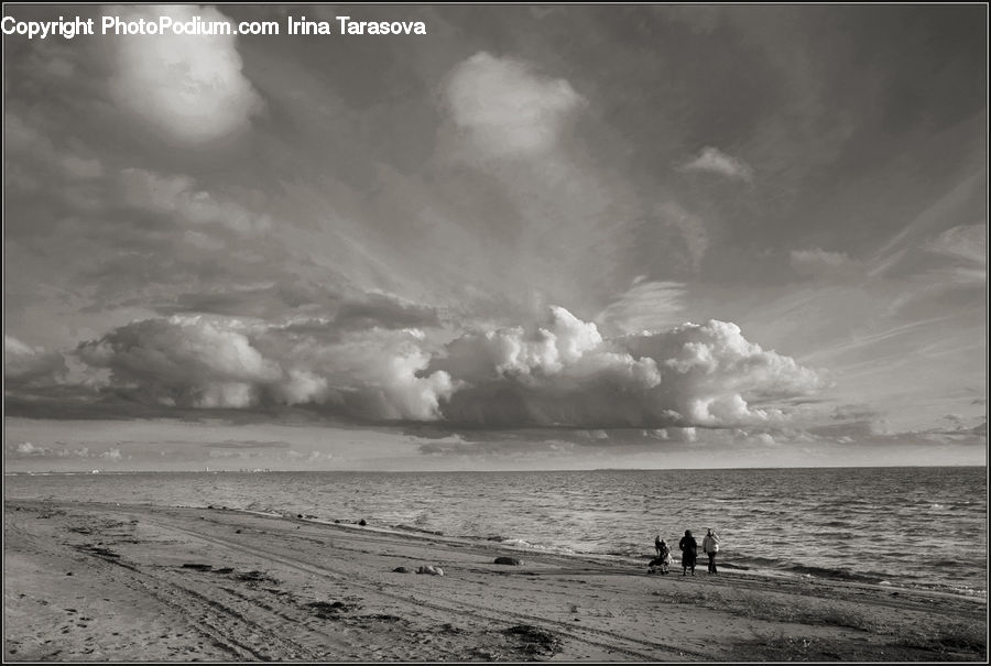 Cloud, Cumulus, Sky, Beach, Coast, Outdoors, Sea