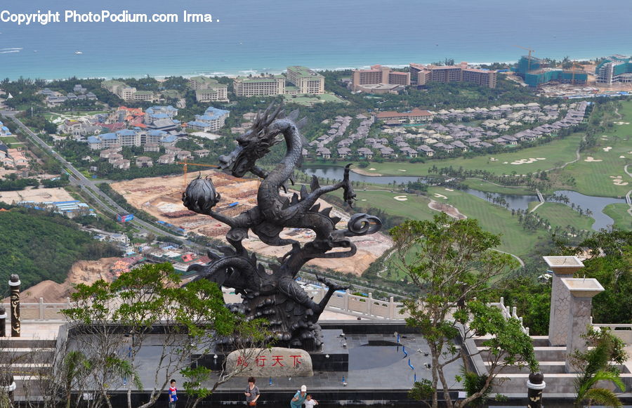 Plant, Potted Plant, Art, Gargoyle, Statue, Aerial View, Sculpture
