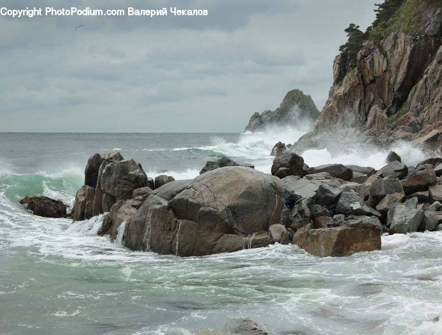 Cliff, Outdoors, Coast, Sea, Water, Rock, Sea Waves