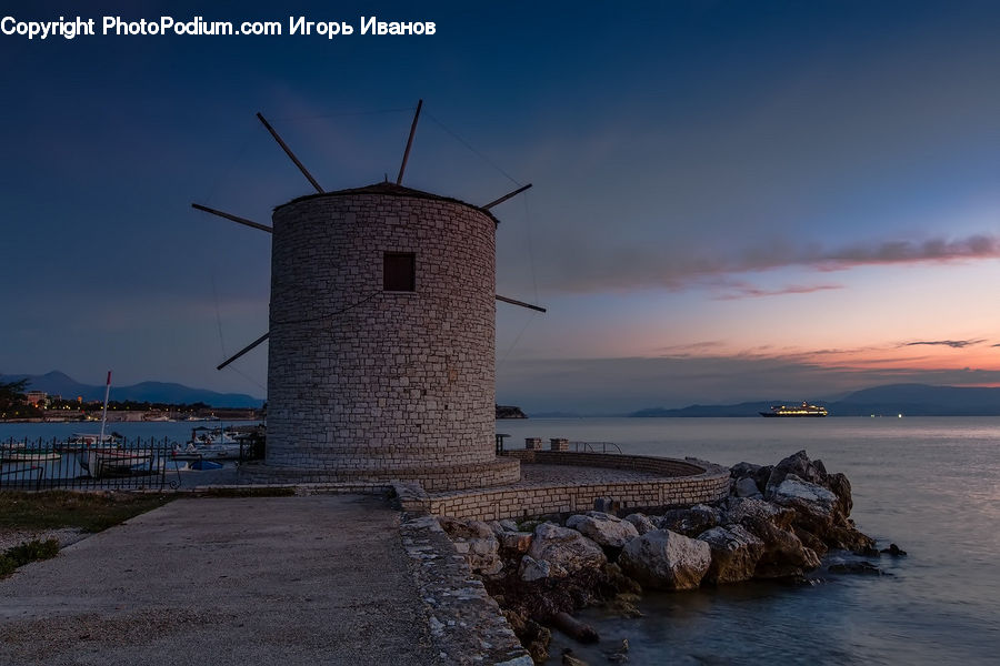 Coast, Outdoors, Sea, Water, Beacon, Building, Lighthouse