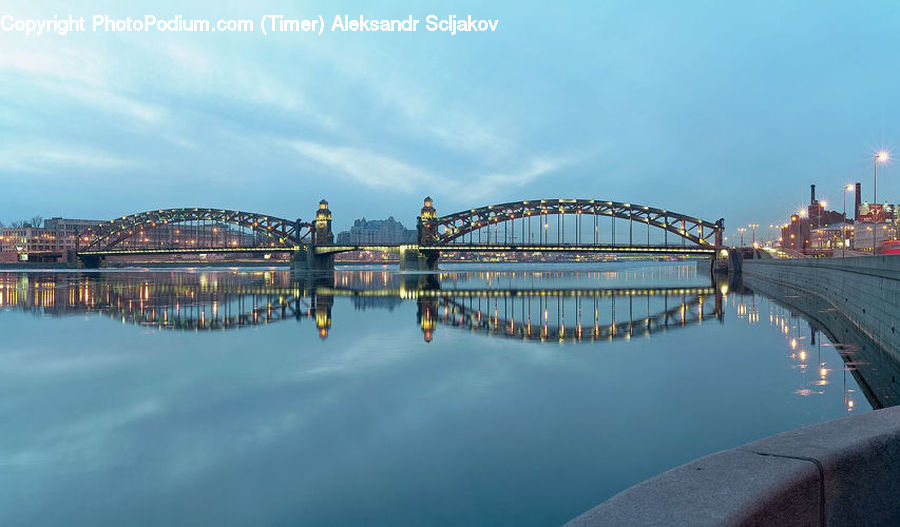 Bridge, Factory, Refinery, Train, Vehicle, City, Downtown