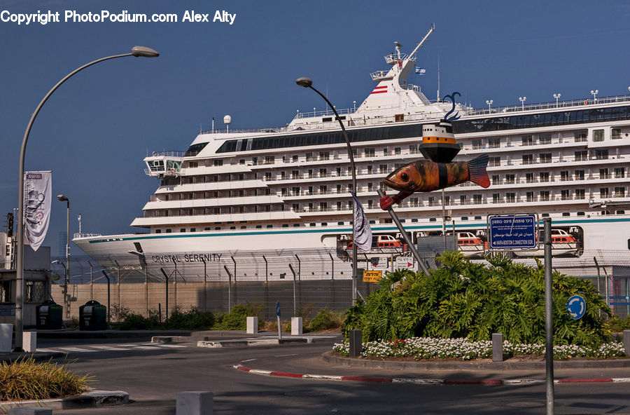 Cruise Ship, Ocean Liner, Ship, Vessel, Boat, Yacht, Asphalt