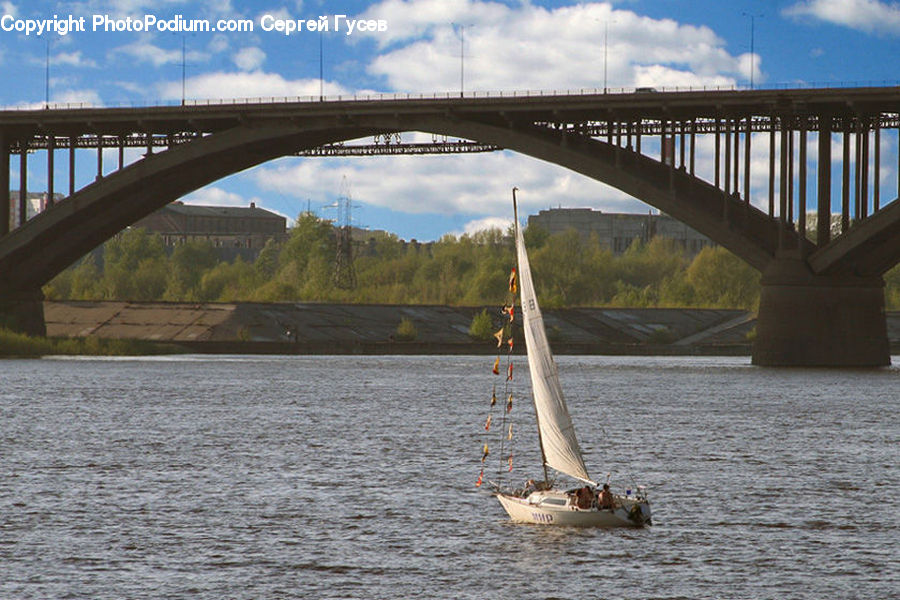 Boat, Yacht, Arch, Arch Bridge, Bridge, Dinghy, Sailboat