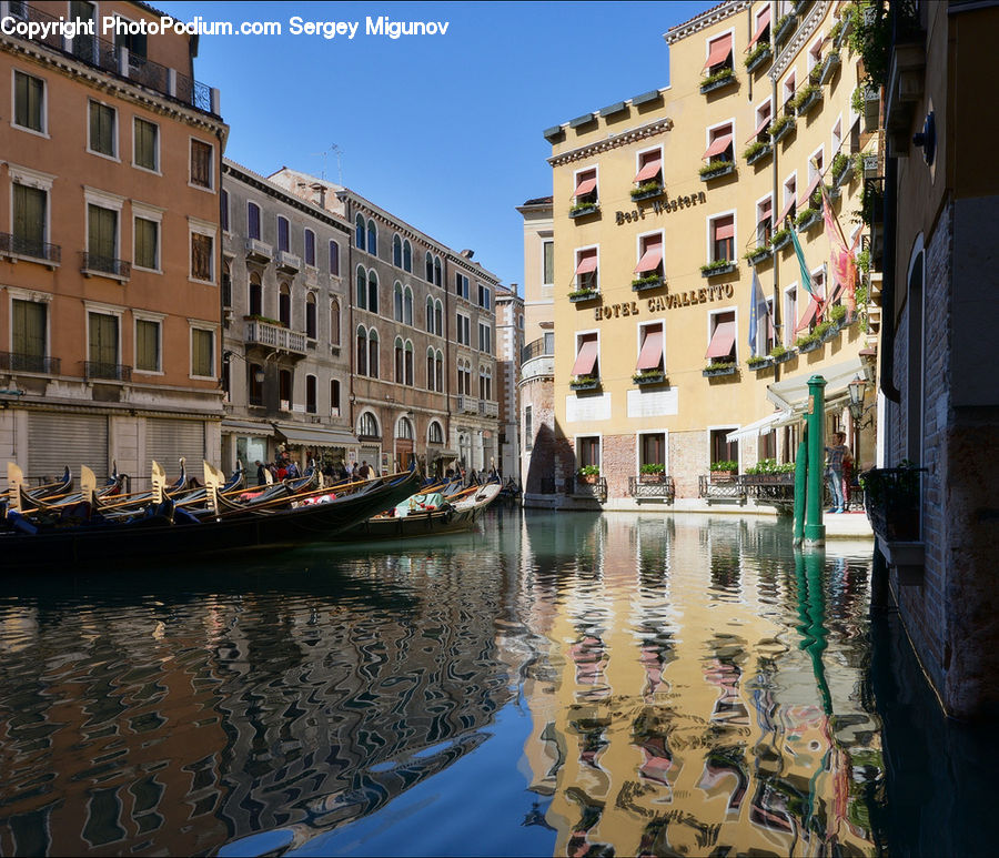 Boat, Gondola, Canal, Outdoors, River, Water, Apartment Building