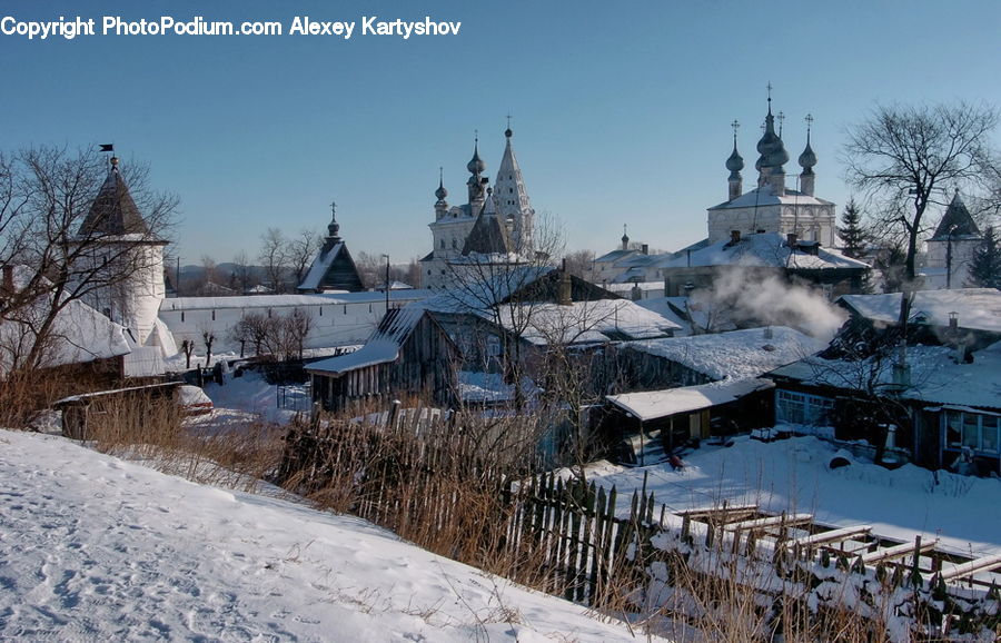 Architecture, Church, Worship, Ice, Outdoors, Snow, Housing