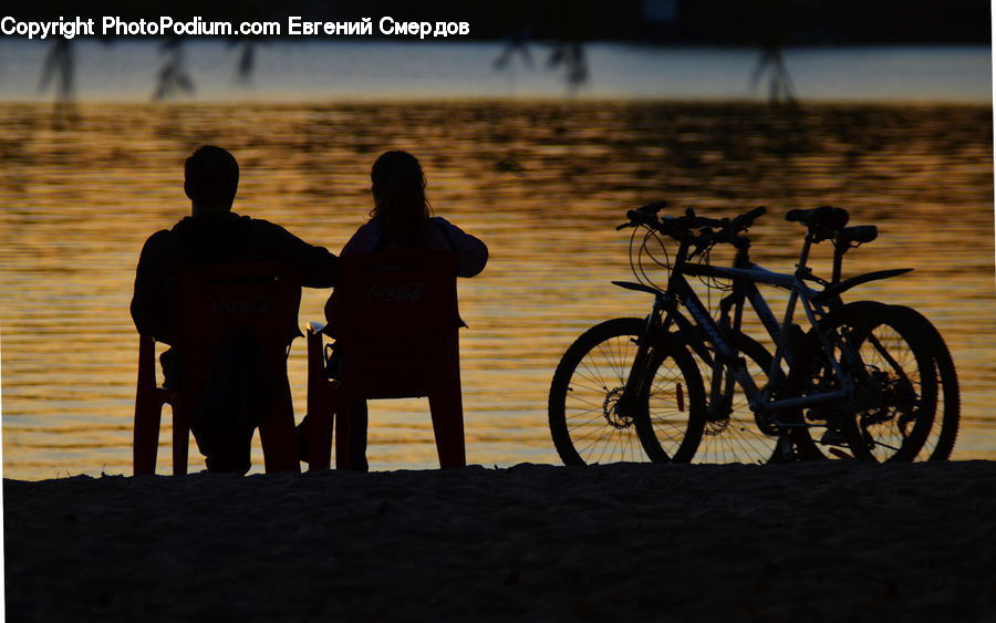 Human, People, Person, Silhouette, Bicycle, Bike, Vehicle