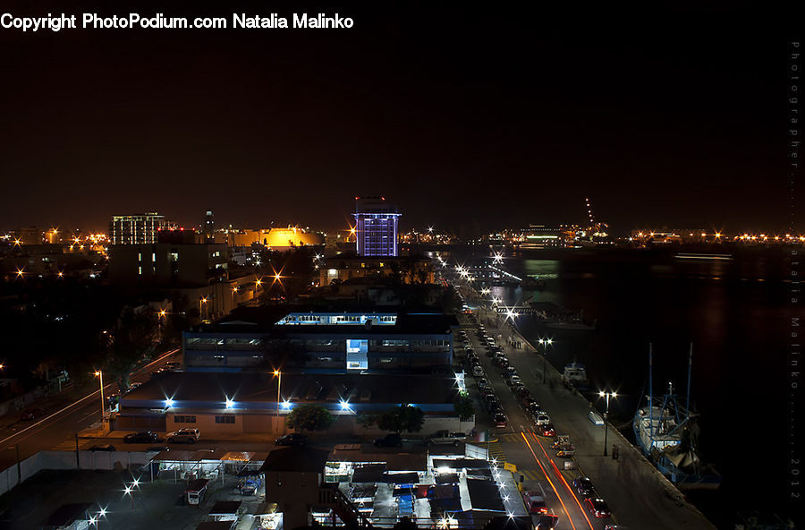 City, Downtown, Metropolis, Urban, Night, Outdoors, Traffic Jam