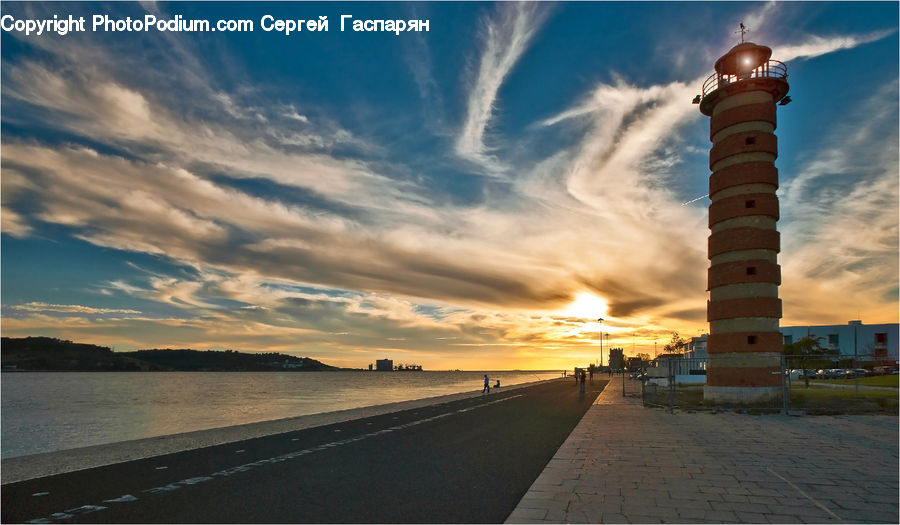 Beacon, Building, Lighthouse, Water Tower, Coast, Outdoors, Sea