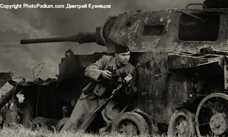 Army, Tank, Vehicle, Chair, Furniture, Rubble, Tractor