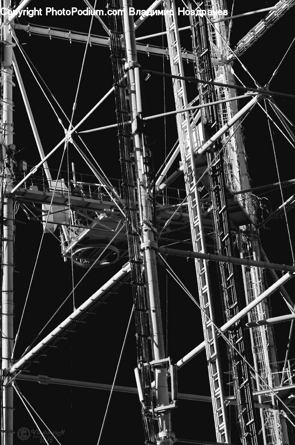 Construction, Scaffolding, City, Downtown, Urban, Lighting