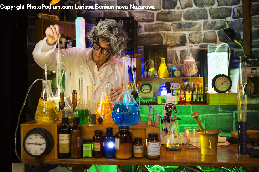 Bottle, Lab, Bar Counter, Pub