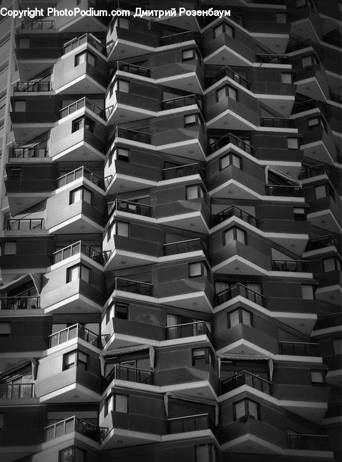 Apartment Building, Building, High Rise, City, Downtown, Urban, Balcony