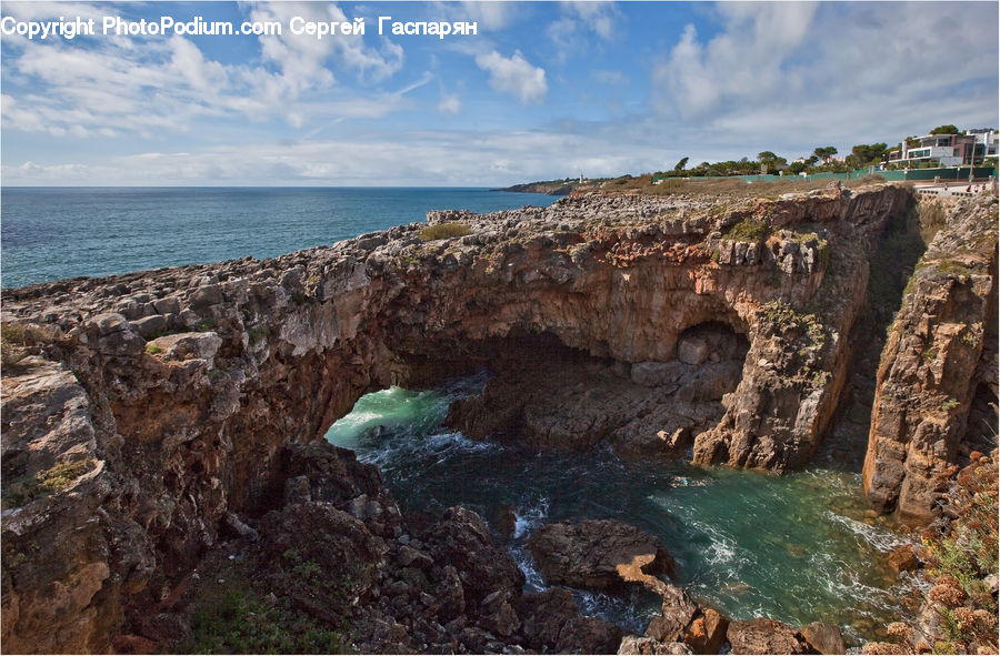 Cliff, Outdoors, Hole, Rock, Promontory, Cave, Ruins