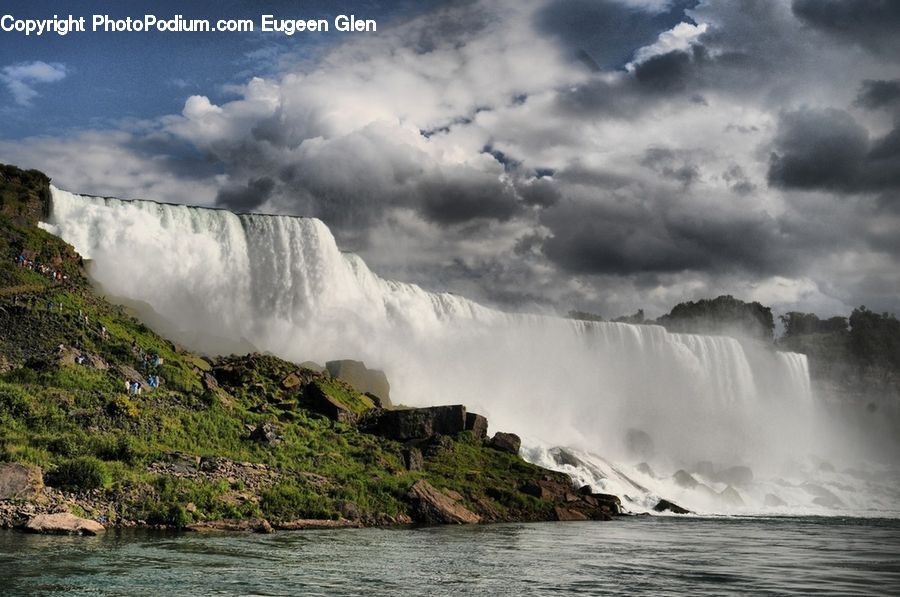 Coast, Outdoors, Sea, Water, River, Waterfall, Cloud
