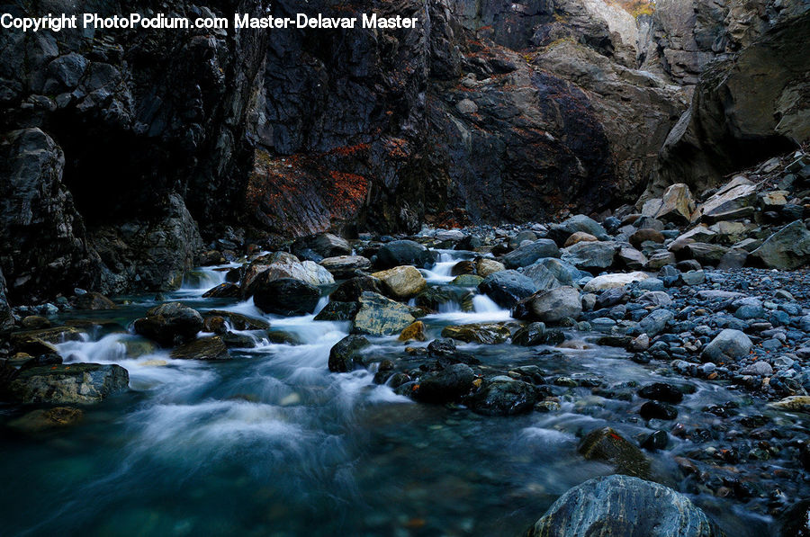 Creek, Outdoors, River, Water, Rock, Waterfall, Stream