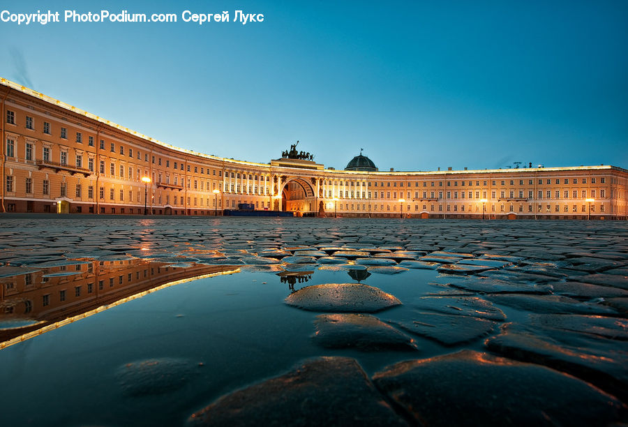 Architecture, Downtown, Plaza, Town Square, Castle, Mansion, Palace