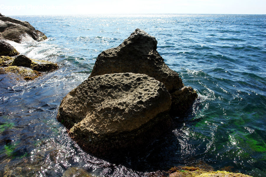 Algae, Rock, Coast, Outdoors, Sea, Water, Ocean