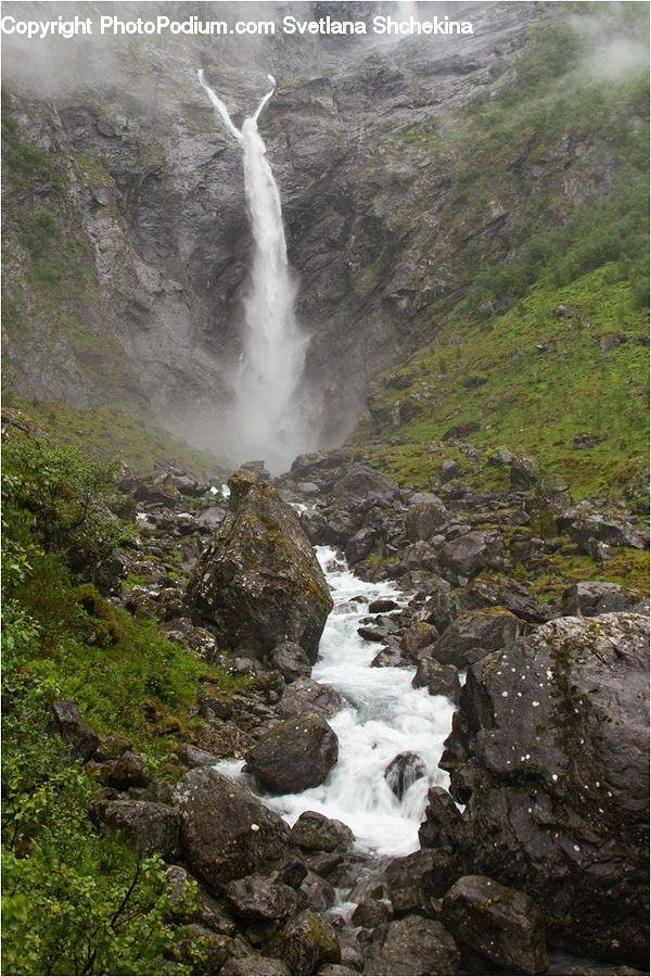 Outdoors, River, Water, Waterfall, Creek, Stream, Rock