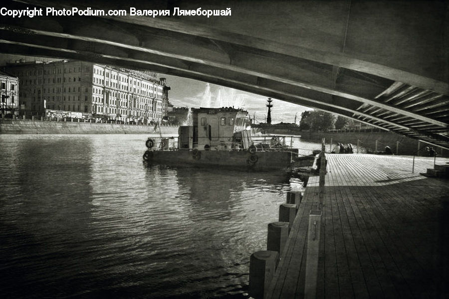 Canal, Outdoors, River, Water, Barge, Boat, Dredger