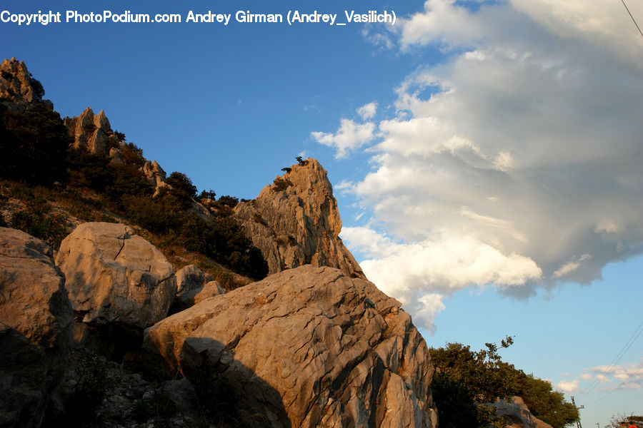 Rock, Cliff, Outdoors, Crest, Mountain, Peak, Soil
