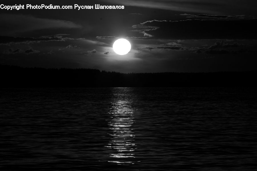 Astronomy, Moon, Night, Outdoors, Space, Sea, Water