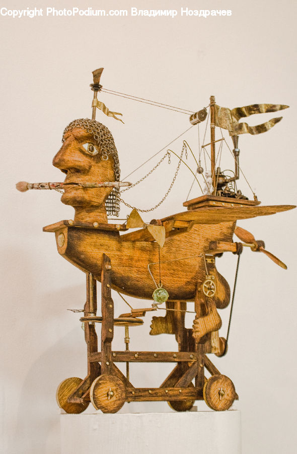 Head, Portrait, Brass Section, Furniture, Wood, Figurine, Art