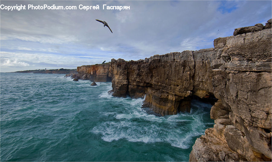 Cliff, Outdoors, Rock, Promontory, Nature, Sea, Water
